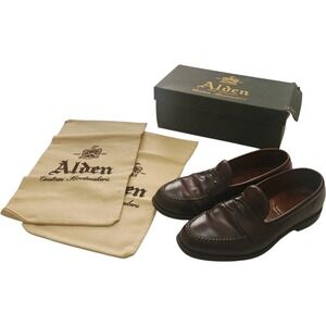 Alden 986 Leisure Handsewn Penny Loafer Dark Burgundy Shell Cordovan Mens 8 B/D